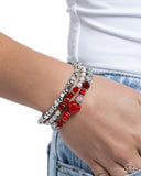 Paparazzi "Doting Delight" Red Bracelet Paparazzi Jewelry