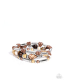 Paparazzi "Flashy Fiction" Brown Bracelet Paparazzi Jewelry