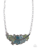 Paparazzi "Fancy Feather" Blue Necklace & Earring Set Paparazzi Jewelry