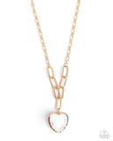 Paparazzi "HAUTE Heart" White Necklace & Earring Set Paparazzi Jewelry