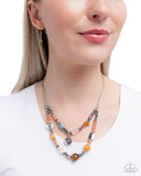 Paparazzi "Blooming Barricade" Orange Necklace & Earring Set Paparazzi Jewelry