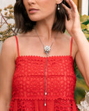 Paparazzi "Floral Fidelity" White Necklace & Earring Set Paparazzi Jewelry