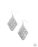 Paparazzi "Scalloped Shimmer" White Earrings Paparazzi Jewelry