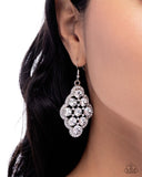 Paparazzi "Scalloped Shimmer" White Earrings Paparazzi Jewelry
