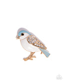 Paparazzi "Beneficial Bird" Blue Pin Brooch Paparazzi Jewelry