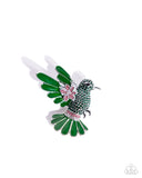 Paparazzi "Hummingbird Heirloom" Green Brooch Pin Paparazzi Jewelry