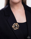 Paparazzi "Singing Spirals" Gold Pin Brooch Paparazzi Jewelry