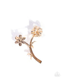 Paparazzi "Blooming Boutonniere" Gold Brooch Pin Paparazzi Jewelry