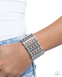 Paparazzi "Reflective Rows" Silver Bracelet Paparazzi Jewelry