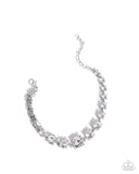 Paparazzi "Sizable Shimmer" White Bracelet Paparazzi Jewelry