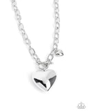 Paparazzi "Heartfelt Hangout" Silver Necklace & Earring Set Paparazzi Jewelry