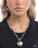 Paparazzi "Heartfelt Hangout" Silver Necklace & Earring Set Paparazzi Jewelry