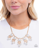 Paparazzi "Proverbial Pearls" Gold Necklace & Earring Set Paparazzi Jewelry