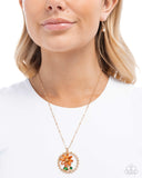 Paparazzi "Framing Florals" Orange Necklace & Earring Set Paparazzi Jewelry