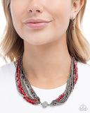 Paparazzi "Rushing Radiance" Red Necklace & Earring Set Paparazzi Jewelry