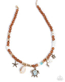 Paparazzi "Operation Ocean" Brown Necklace & Earring Set Paparazzi Jewelry