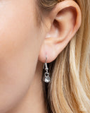 Paparazzi "Fluttering Fuel" Silver Necklace & Earring Set Paparazzi Jewelry