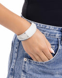 Paparazzi "Painted Paramount" White Bracelet Paparazzi Jewelry