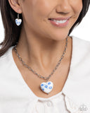 Paparazzi "Painted Poetry and Proficiency" Blue Necklace & Bracelet Set Paparazzi Jewelry