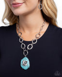 Paparazzi "Clover Collection" Blue Necklace & Earring Set Paparazzi Jewelry