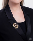 Paparazzi "Raking in the Bling" Gold Pin Brooch Paparazzi Jewelry