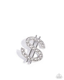 Paparazzi "Raking in the Bling" White Brooch Pin Paparazzi Jewelry