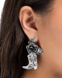 Paparazzi "Dancing Boots" Silver Post Earrings Paparazzi Jewelry