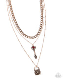 Paparazzi "Keen Keys" Red Necklace & Earring Set Paparazzi Jewelry