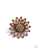 Paparazzi "Sunflower Setting" Copper Ring Paparazzi Jewelry