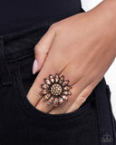Paparazzi "Sunflower Setting" Copper Ring Paparazzi Jewelry