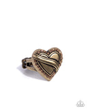 Paparazzi "Hint of Heartbreak" Brass Ring Paparazzi Jewelry