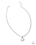 Paparazzi "Horseshoe Headline" White Necklace & Earring Set Paparazzi Jewelry