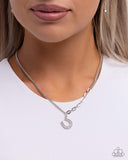 Paparazzi "Horseshoe Headline" White Necklace & Earring Set Paparazzi Jewelry