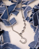Paparazzi "Horseshoe Headline" White Necklace & Earring Set Paparazzi Jewelry
