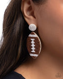 Paparazzi "Football Fan" Brown Post Earrings Paparazzi Jewelry
