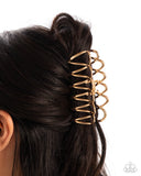 Paparazzi "Scalloped Showstopper" Gold Hair Clip Paparazzi Jewelry