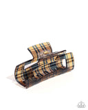 Paparazzi "Prized Plaid" Brown Hair Clip Paparazzi Jewelry