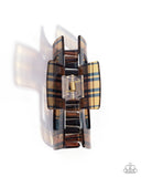 Paparazzi "Prized Plaid" Brown Hair Clip Paparazzi Jewelry
