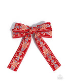 Paparazzi "Printed Parlor" Red Hair Clip Paparazzi Jewelry