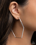 Paparazzi "Handcrafted Hexagons" Silver Post Earrings Paparazzi Jewelry
