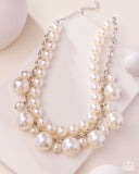 Paparazzi "Sophisticated to the Max" White Necklace & Earring Set Paparazzi Jewelry
