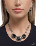 Paparazzi "Be My Forever" Black Necklace & Earring Set Paparazzi Jewelry
