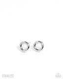 Paparazzi "Round Table Radiance" Silver Post Earrings Paparazzi Jewelry