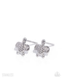 Paparazzi "Tactical Turtle" Silver Post Earrings Paparazzi Jewelry
