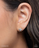 Paparazzi "Tactical Turtle" Silver Post Earrings Paparazzi Jewelry