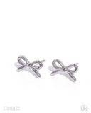 Paparazzi "BOW The Line" Silver Post Earrings Paparazzi Jewelry