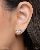Paparazzi "BOW The Line" Silver Post Earrings Paparazzi Jewelry