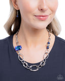 Paparazzi "Attention to Detail" Blue Necklace & Earring Set Paparazzi Jewelry