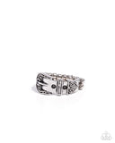 Paparazzi "Buckle Bravado" Silver Ring Paparazzi Jewelry