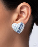 Paparazzi "Sweetheart Stitching" Blue Post Earrings Paparazzi Jewelry